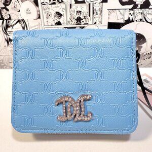 JUICY COUTURE THAT BLING SMALL ZIP AROUND BLUE HERITAGE WOMEN'S WALLET LOGO